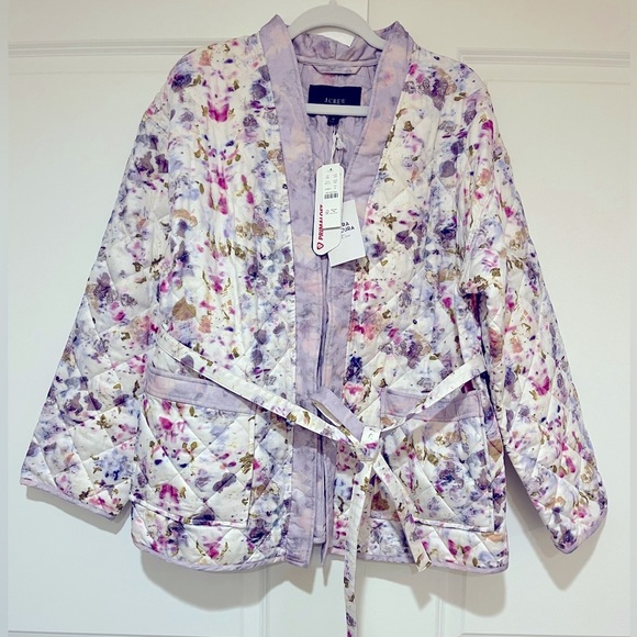 NWT J CREW Flora Obscura X quilted reversible wrap jacket with Primaloft - Picture 4 of 8